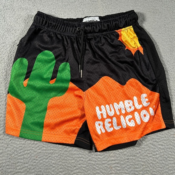 True Religion Other - Humble Religion Athletic Shorts Men Small Multi Cactus Print Mesh Drawstring